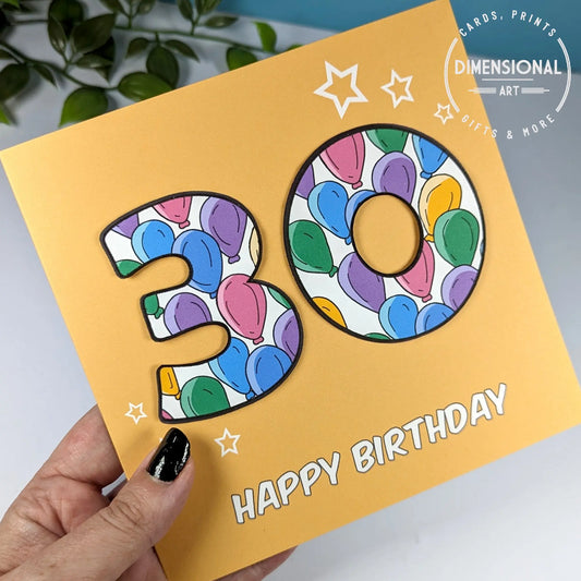 30th Birthday Card Dimensional Art