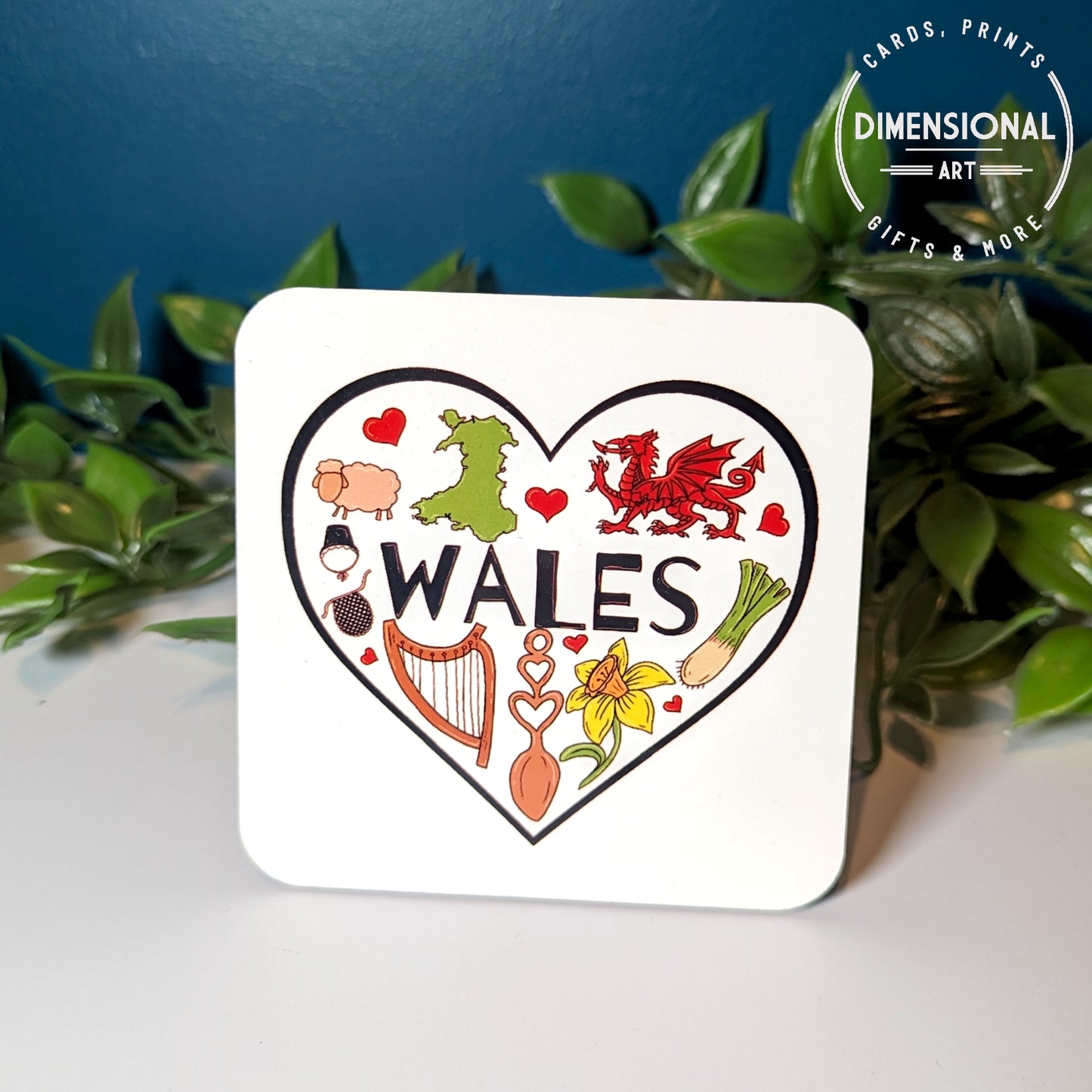 Wales Heart Coaster (single)