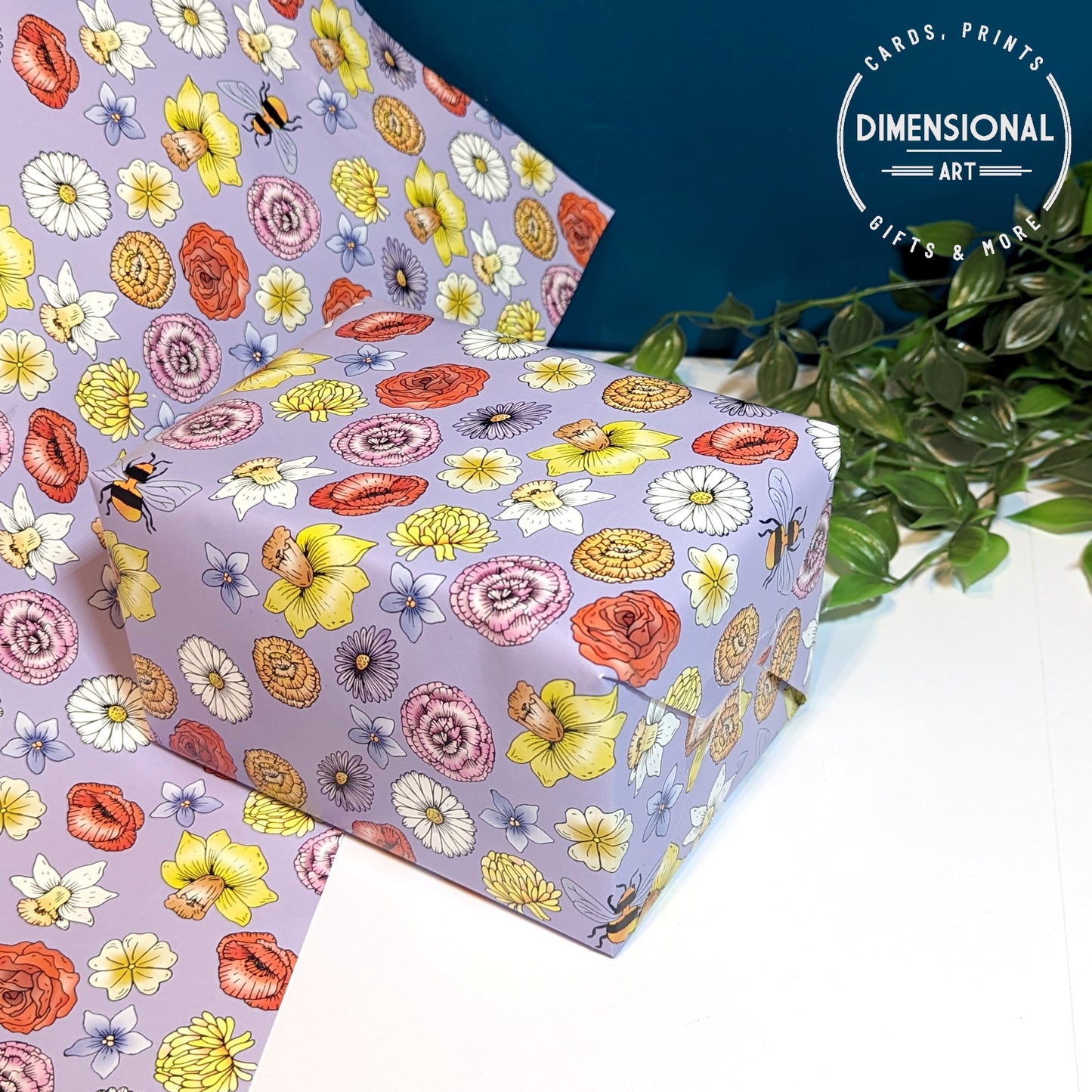 Flowers and Bees Gift Wrap and Tags (Wrapping Paper)