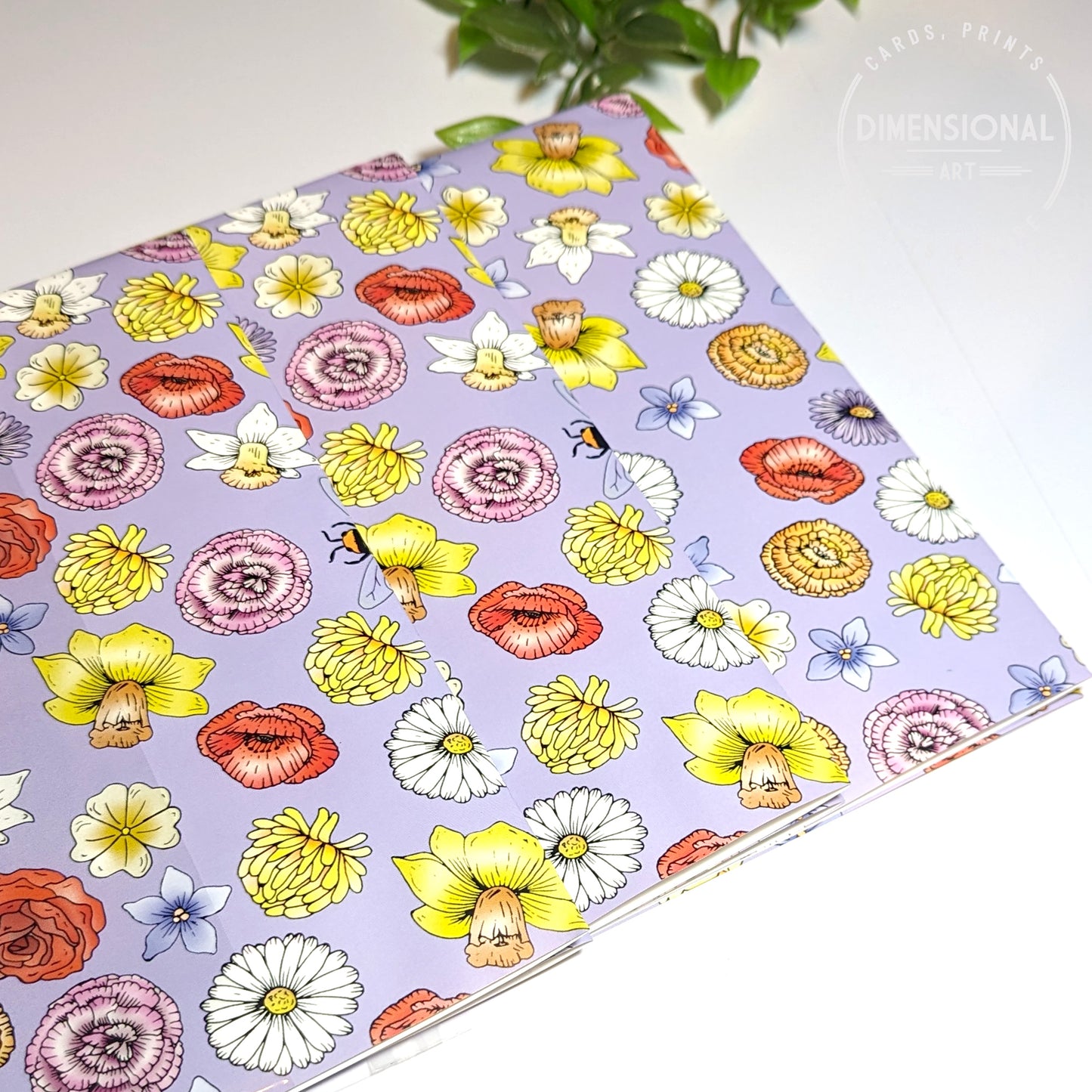 Flowers and Bees Gift Wrap and Tags (Wrapping Paper)