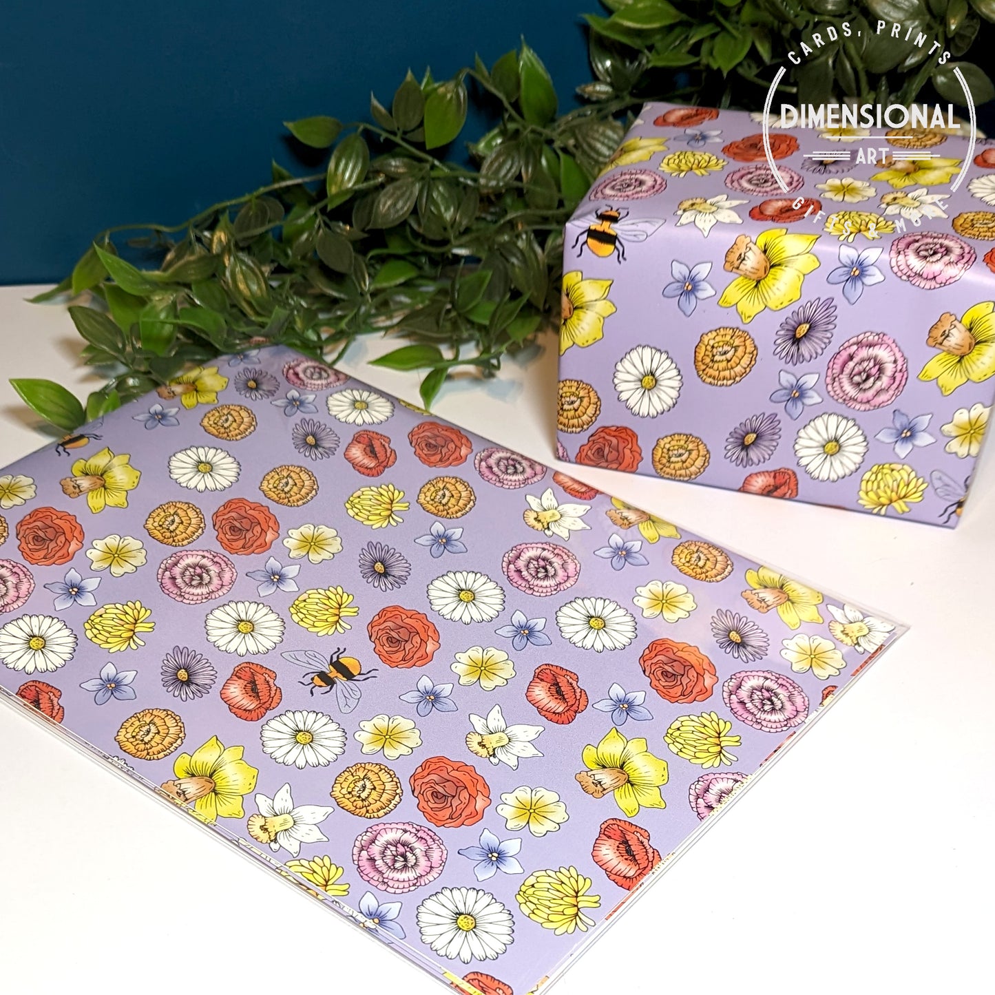 Flowers and Bees Gift Wrap and Tags (Wrapping Paper)
