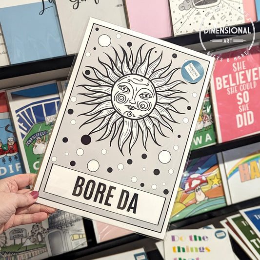 Bora Da A4 Print- Grey - Welsh