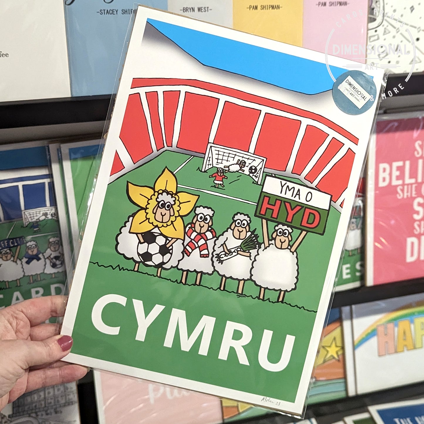 Cymru Football Sheep A4 Print - Welsh