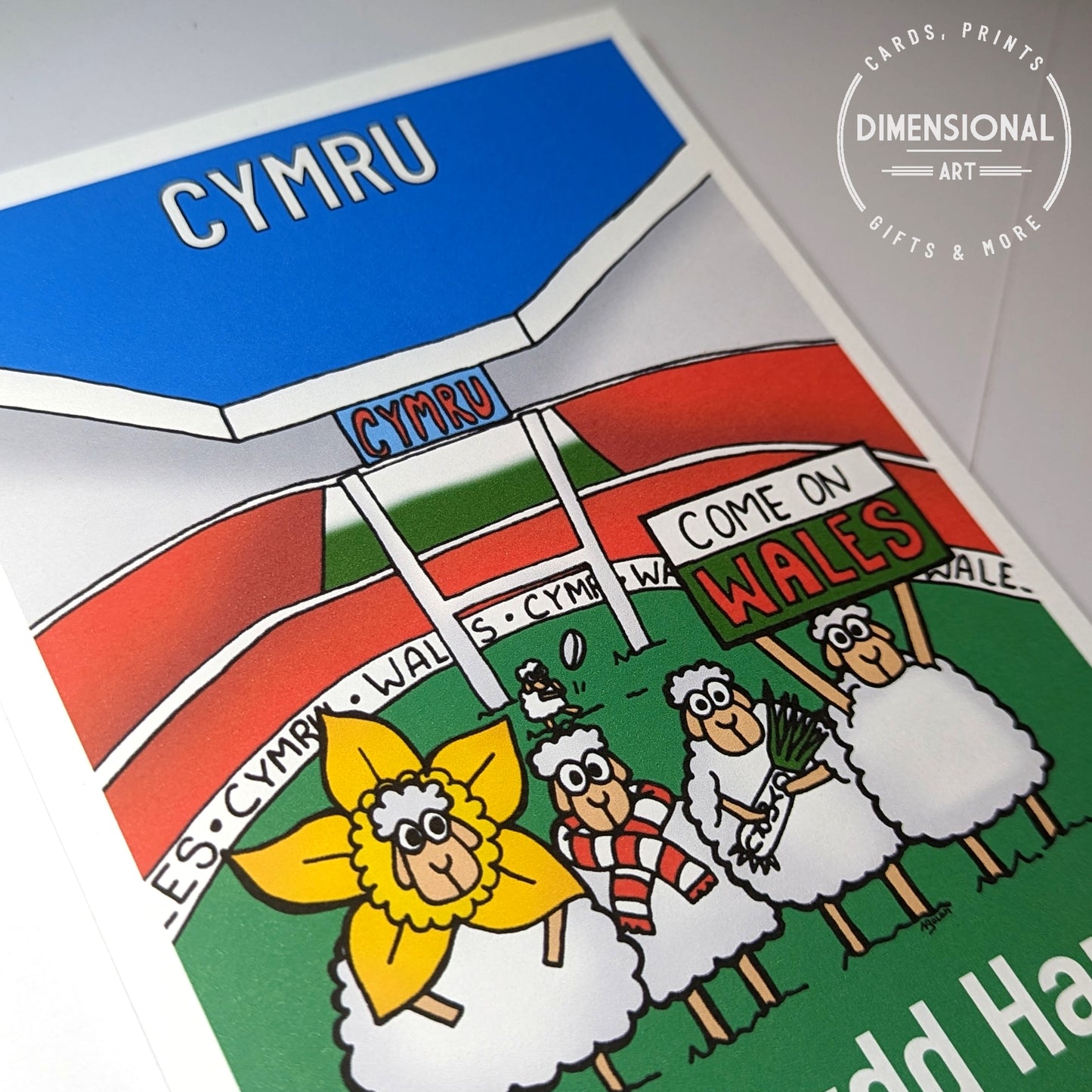 Cymru (Wales Rugby) Sheep Card (Birthday) WELSH