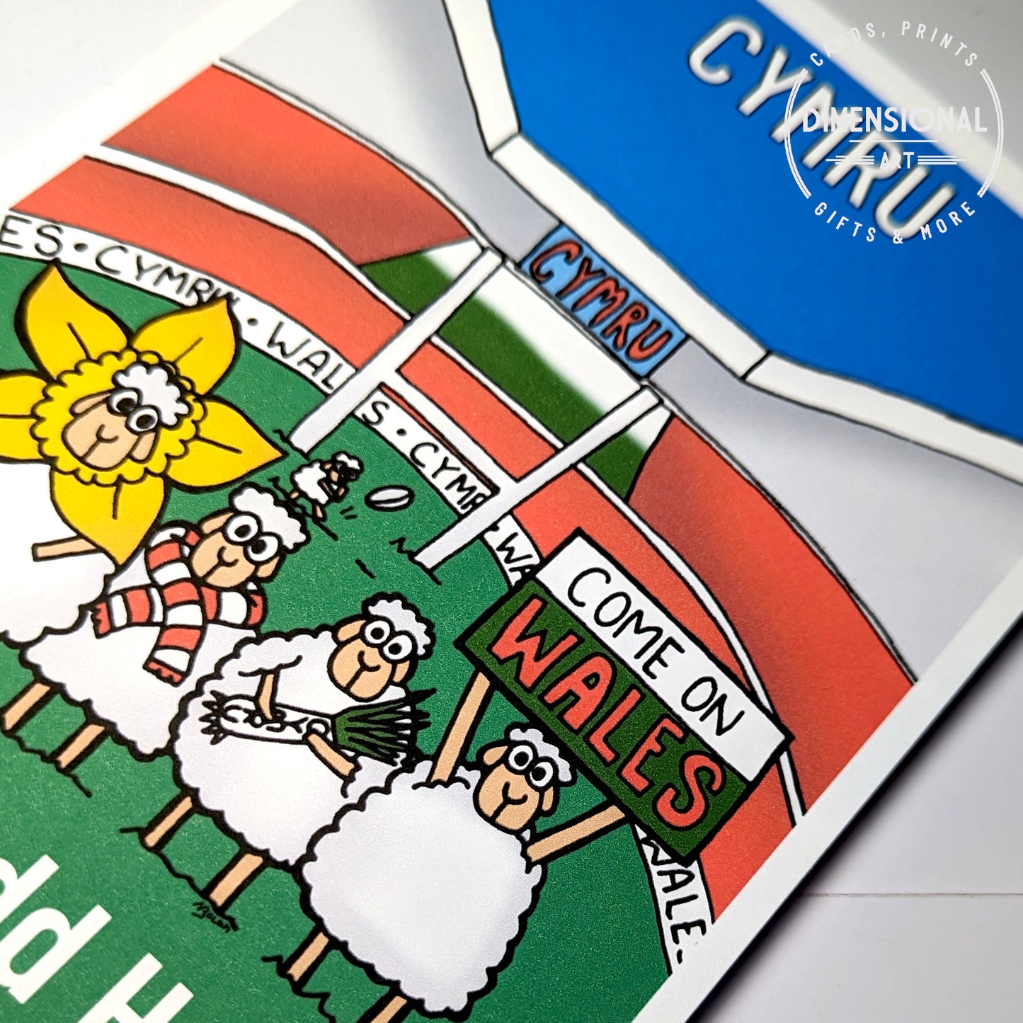 Cymru (Wales Rugby) Sheep Card (Birthday) WELSH