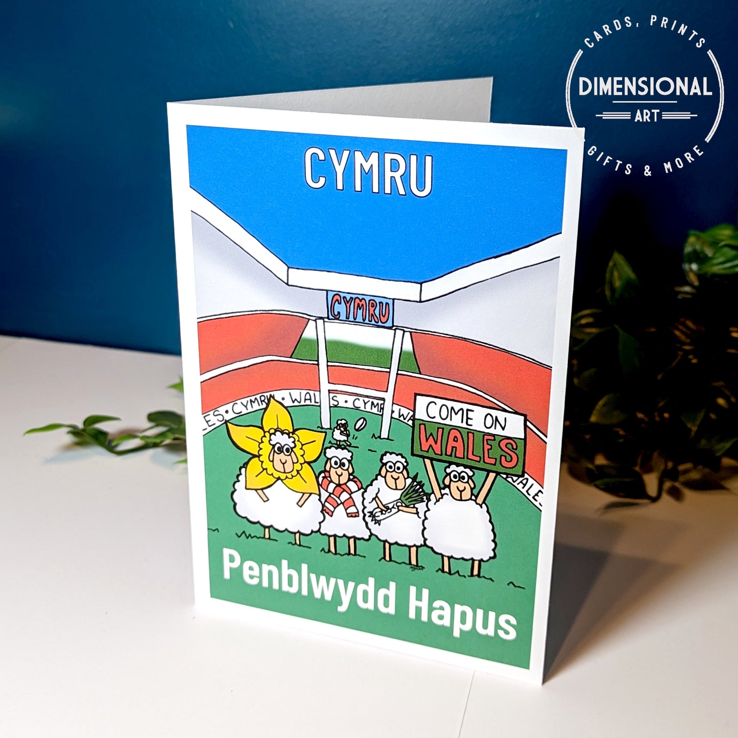 Cymru (Wales Rugby) Sheep Card (Birthday) WELSH