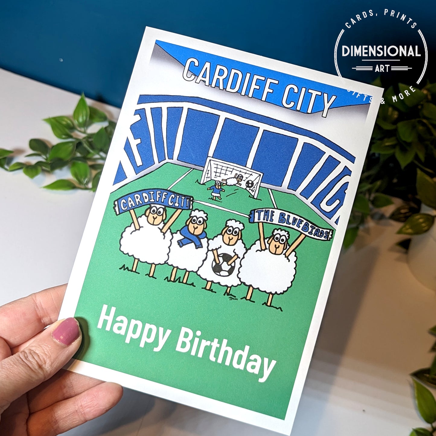 Cardiff City Football Sheep Card