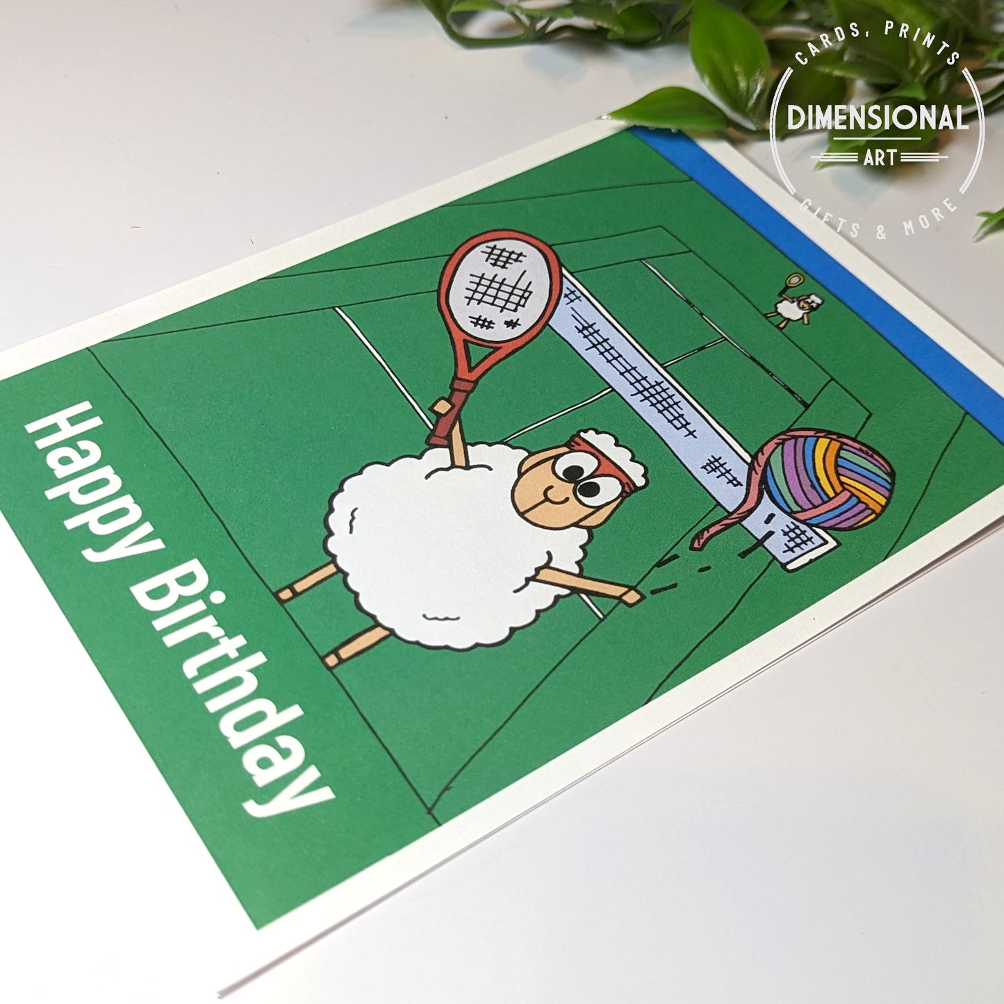 Happy Birthday Tennis Sheep Card