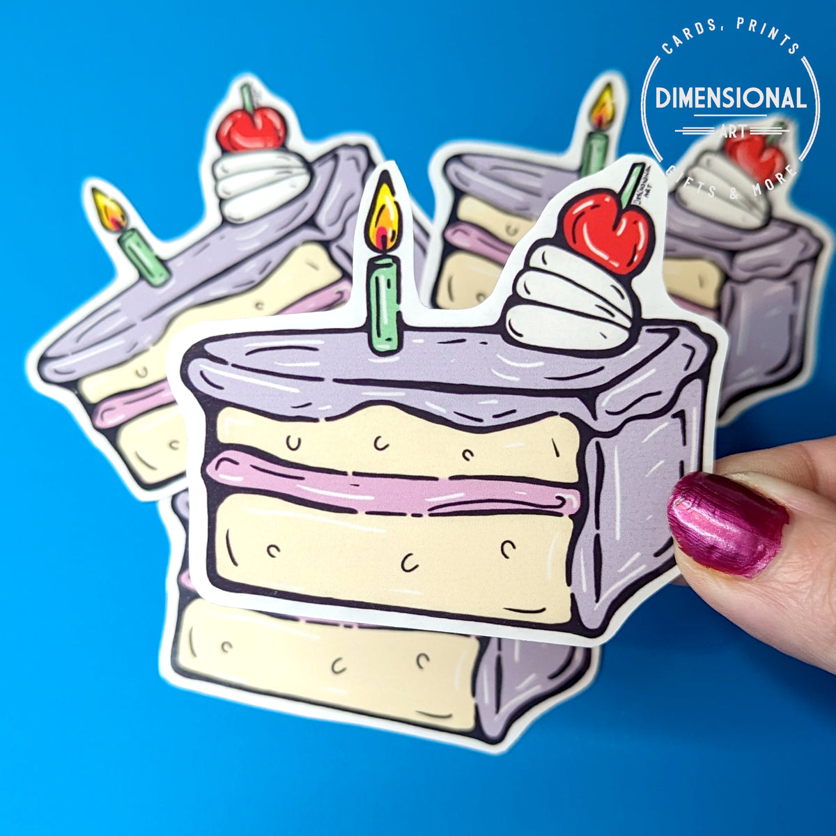 One Cake Sticker Birthday Cake Sticker – Dimensional Art