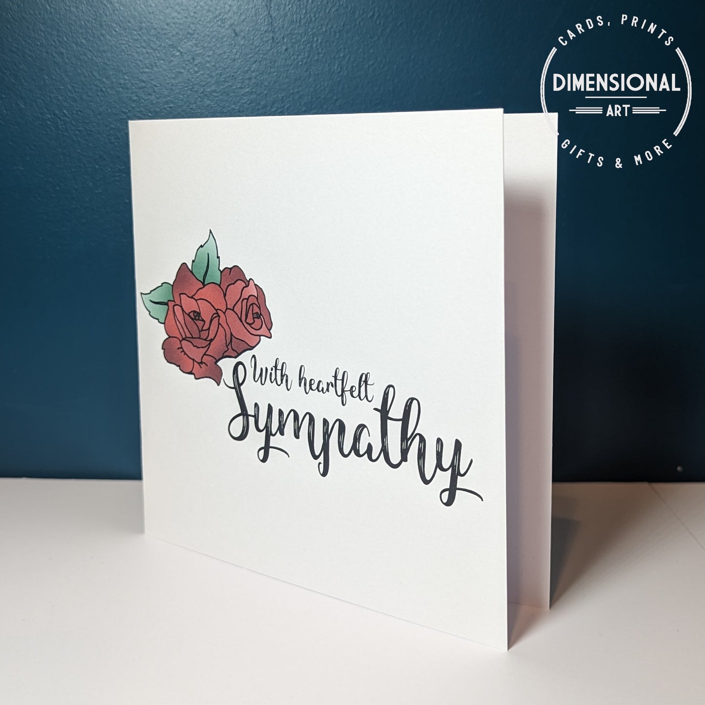 Rose with heartfelt Sympathy card