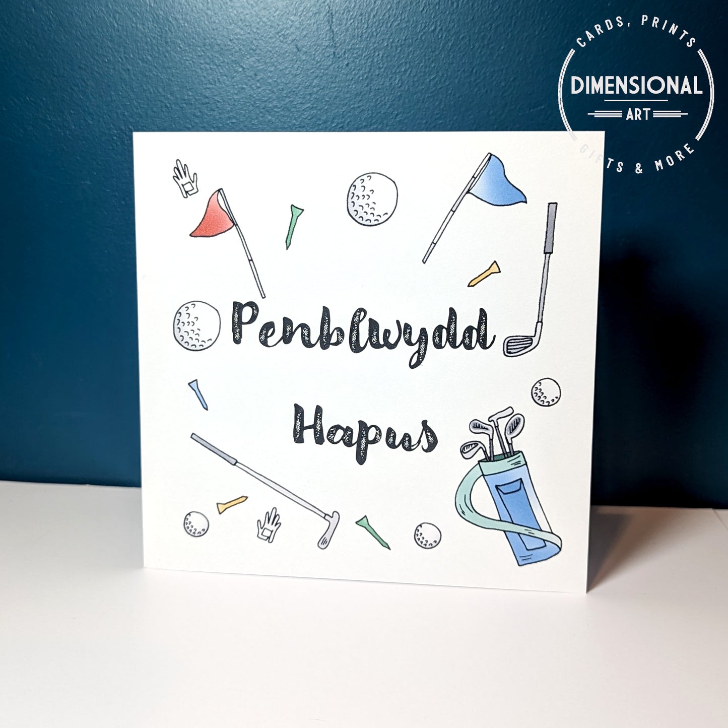 Golf Penblwydd Hapus (Birthday Card) - Welsh Card