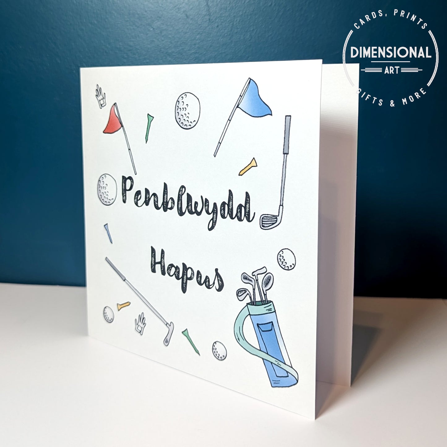 Golf Penblwydd Hapus (Birthday Card) - Welsh Card
