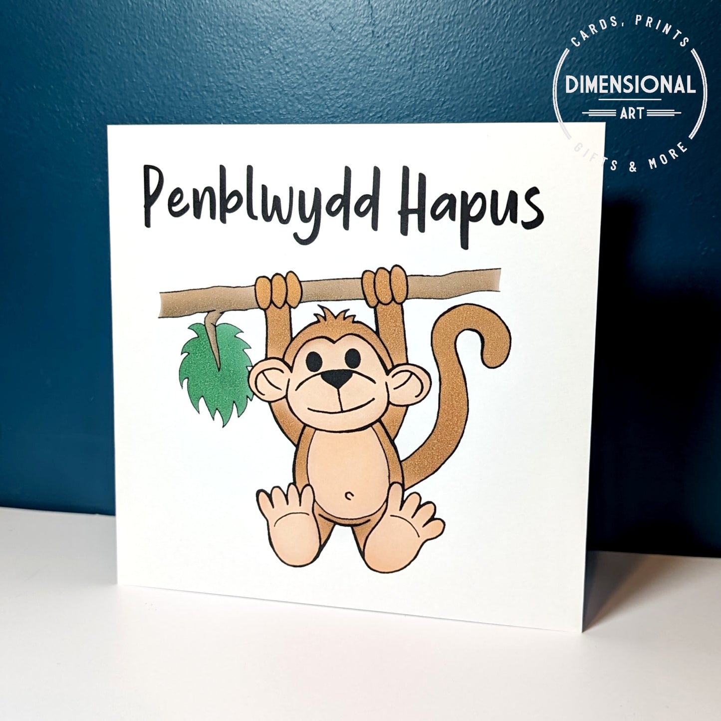 Little Monkey Penblwydd Hapus (Birthday Card) - Welsh Card