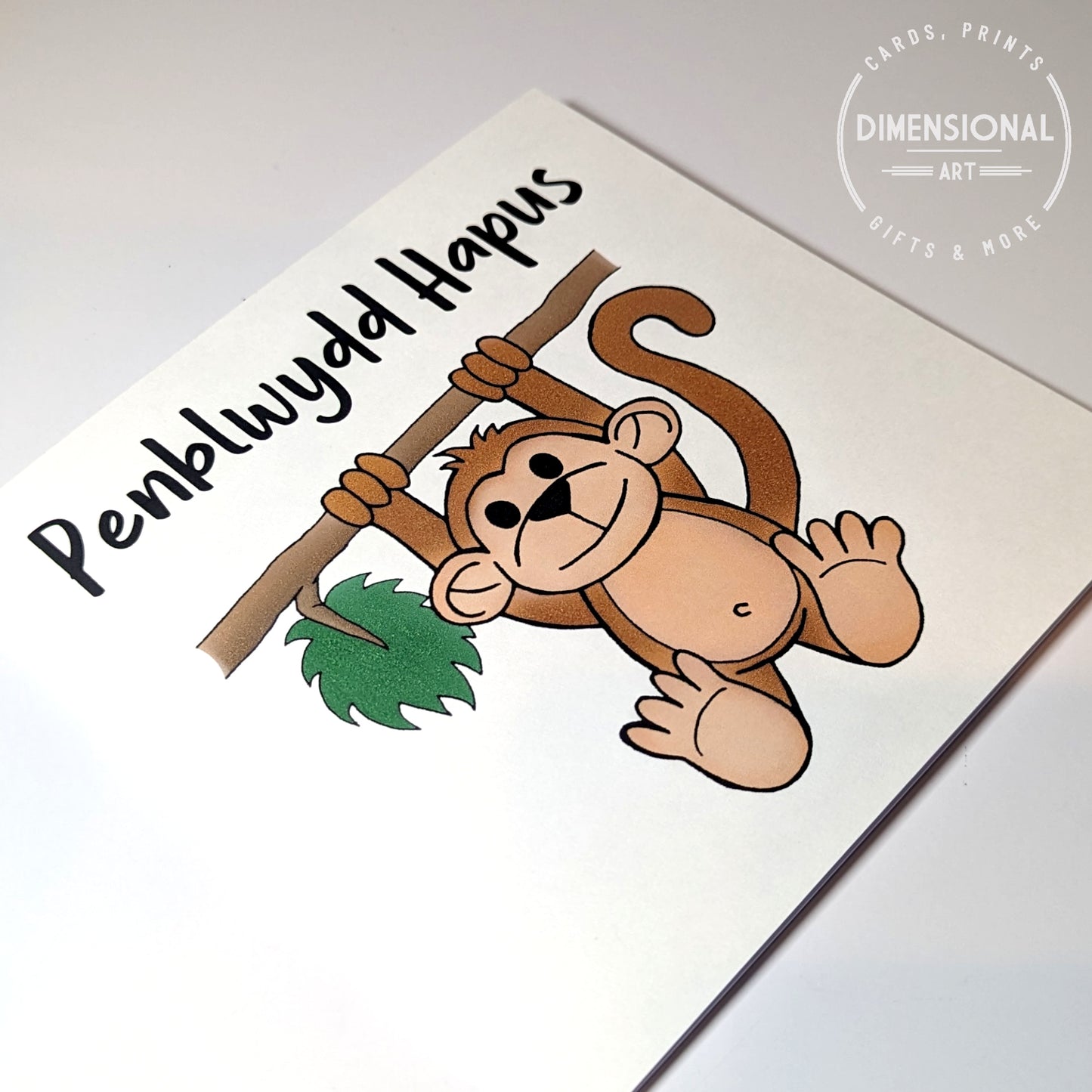 Little Monkey Penblwydd Hapus (Birthday Card) - Welsh Card