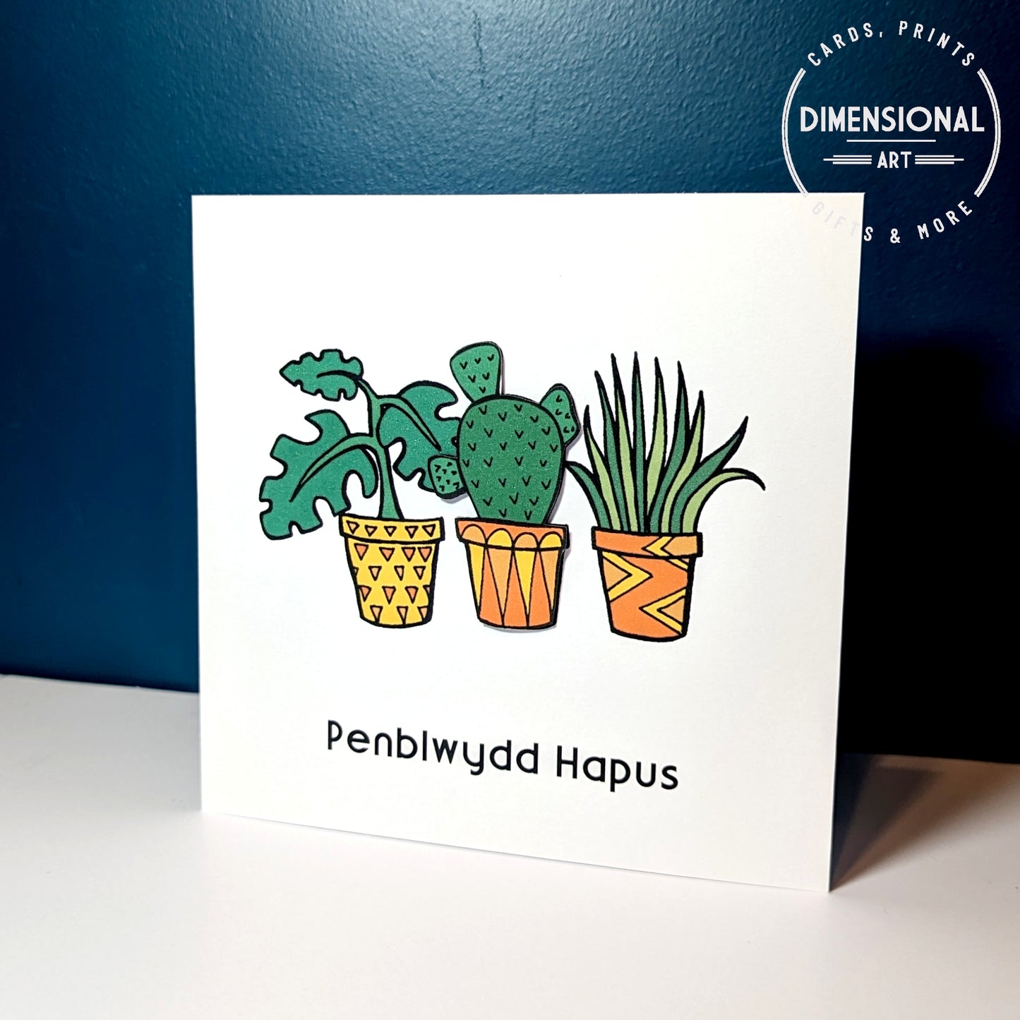 Cactus Penblwydd Hapus (Birthday Card) - Welsh Card