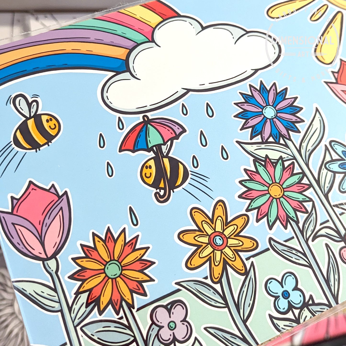 Spring Bees and Flowers A4 Print