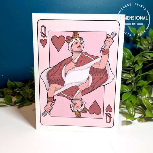 Queen of Hearts Freddie Mercury Card