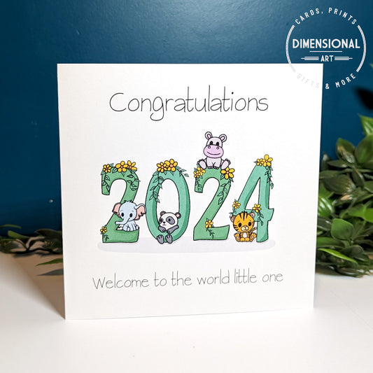 2024 Congratulate welcome to the world little one Card