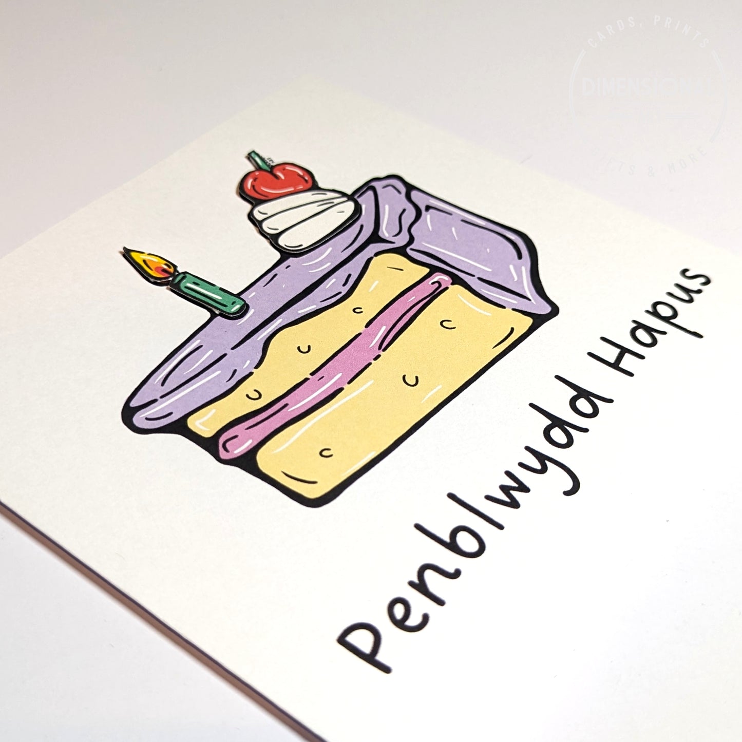 Pop Art Cake Penblwydd Hapus (Birthday Card) Welsh Card