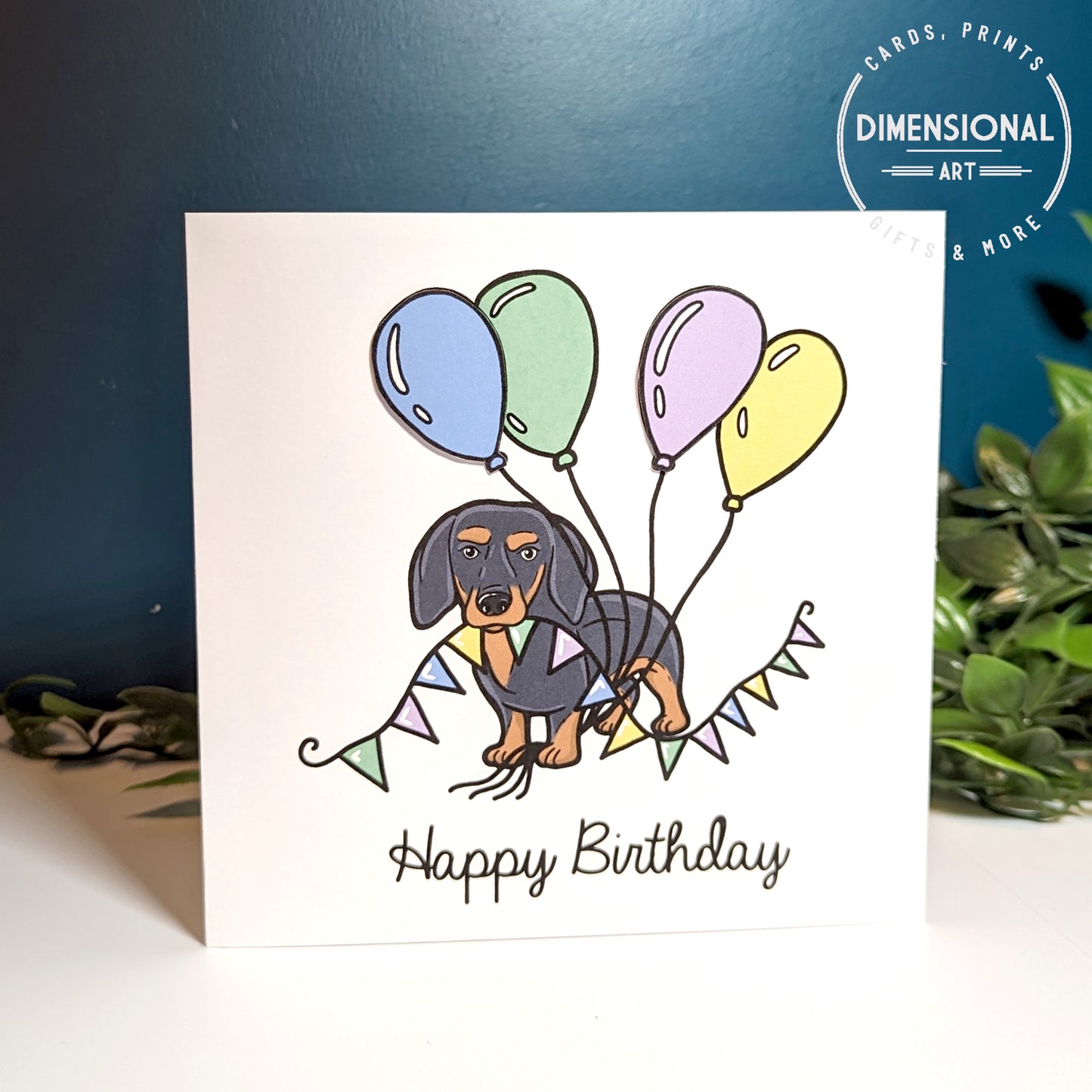 Dachshund - sausage dog -  Birthday Card