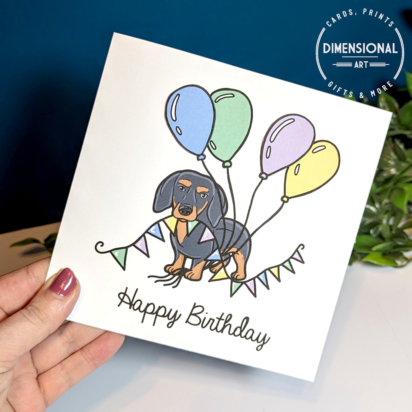 Dachshund - sausage dog -  Birthday Card