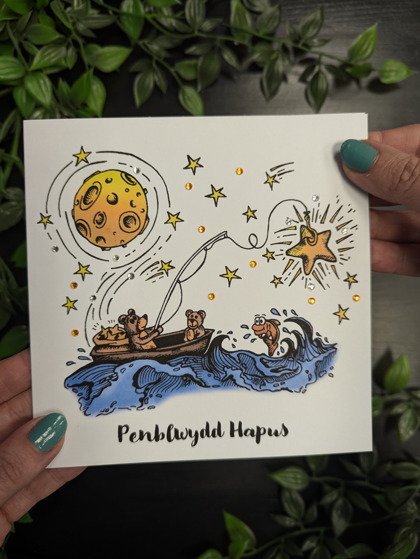 Bears Fishing Penblwydd Hapus (Birthday Card) - Welsh Card