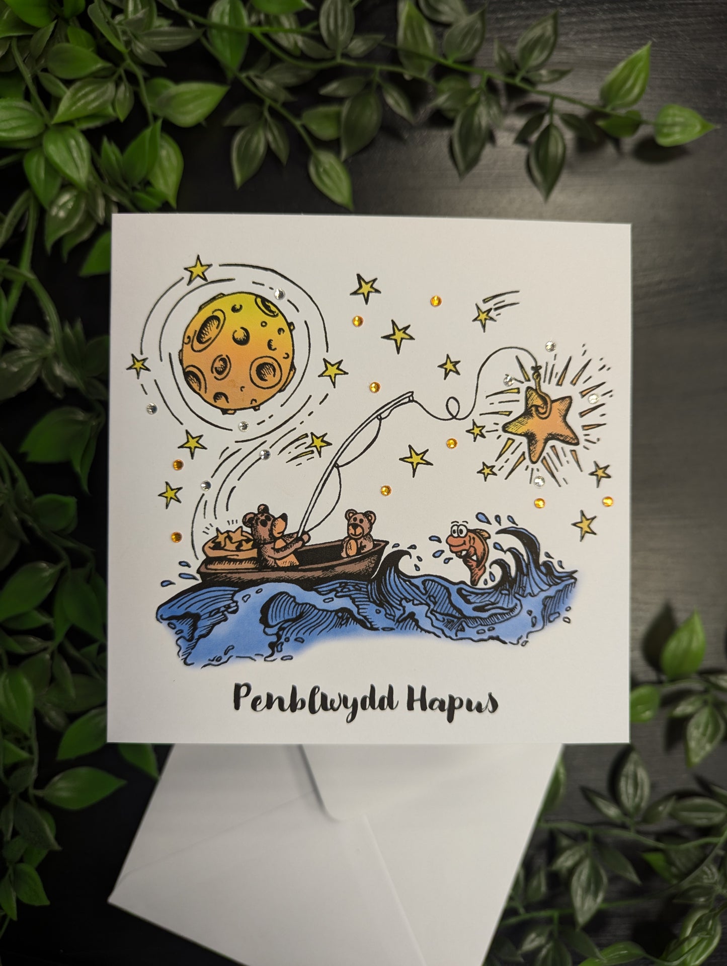 Bears Fishing Penblwydd Hapus (Birthday Card) - Welsh Card