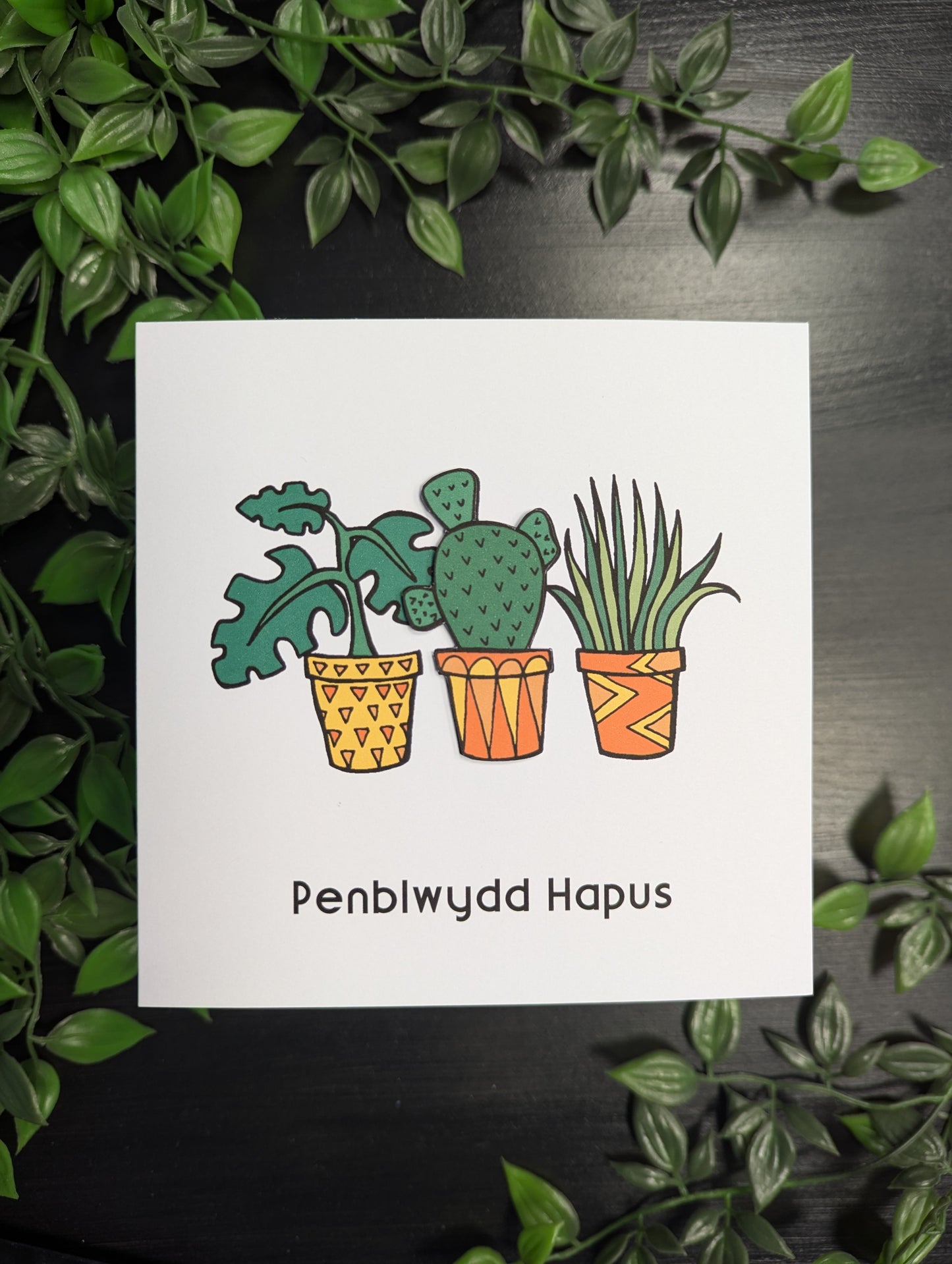 Cactus Penblwydd Hapus (Birthday Card) - Welsh Card