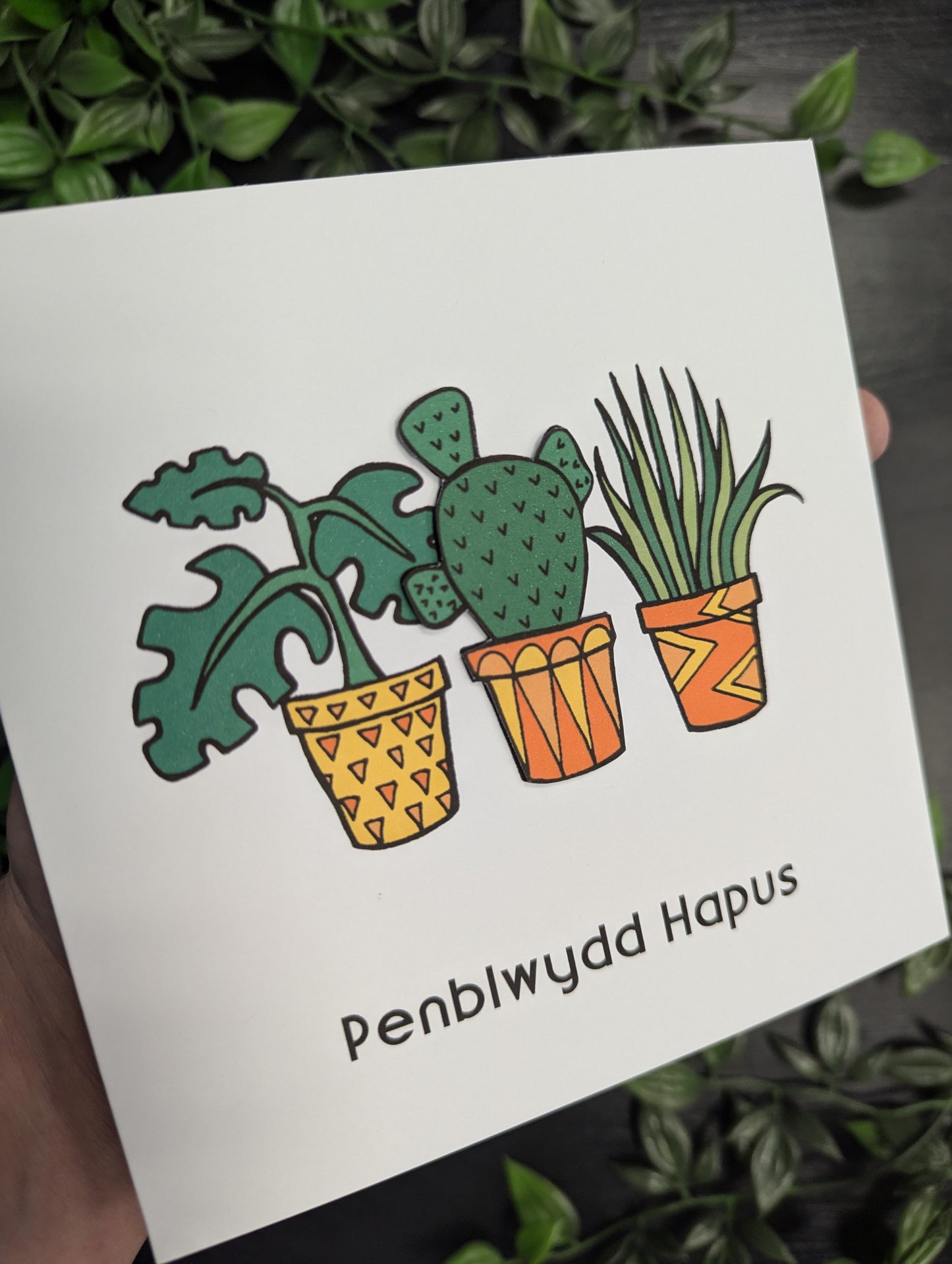 Cactus Penblwydd Hapus (Birthday Card) - Welsh Card