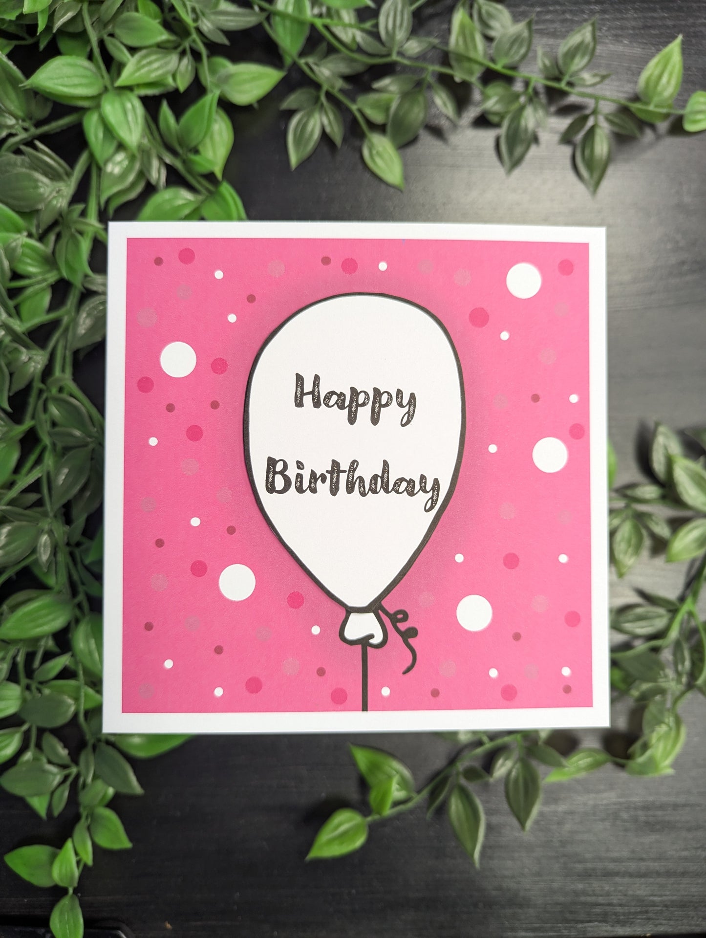 Pink Balloons Birthday Card