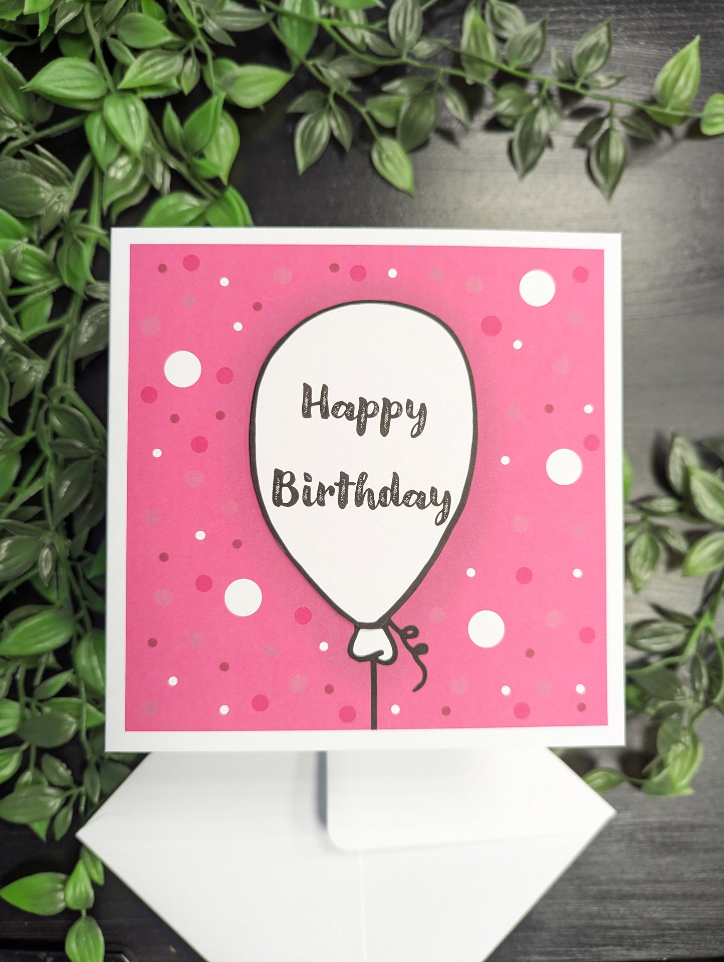Pink Balloons Birthday Card