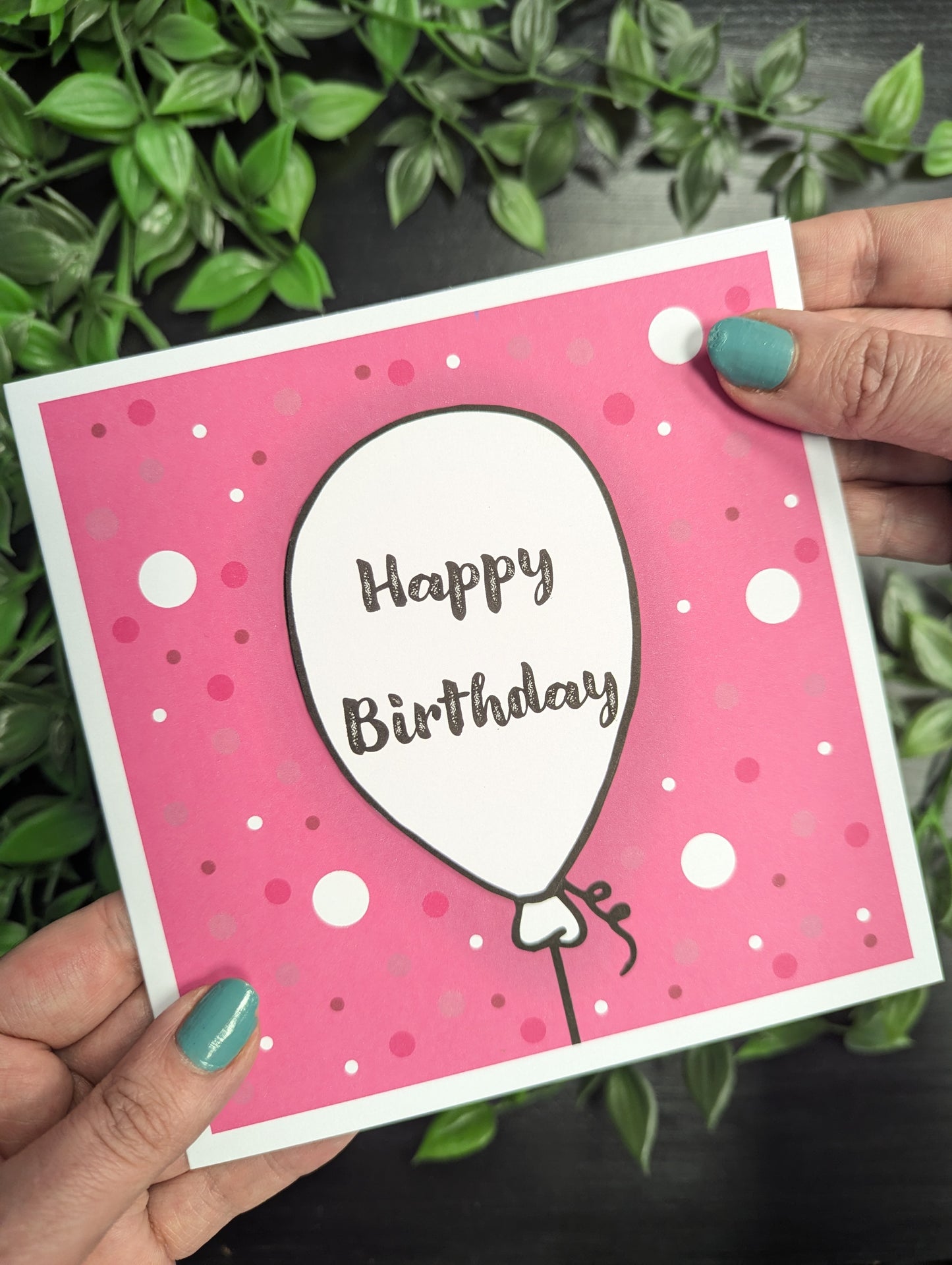 Pink Balloons Birthday Card