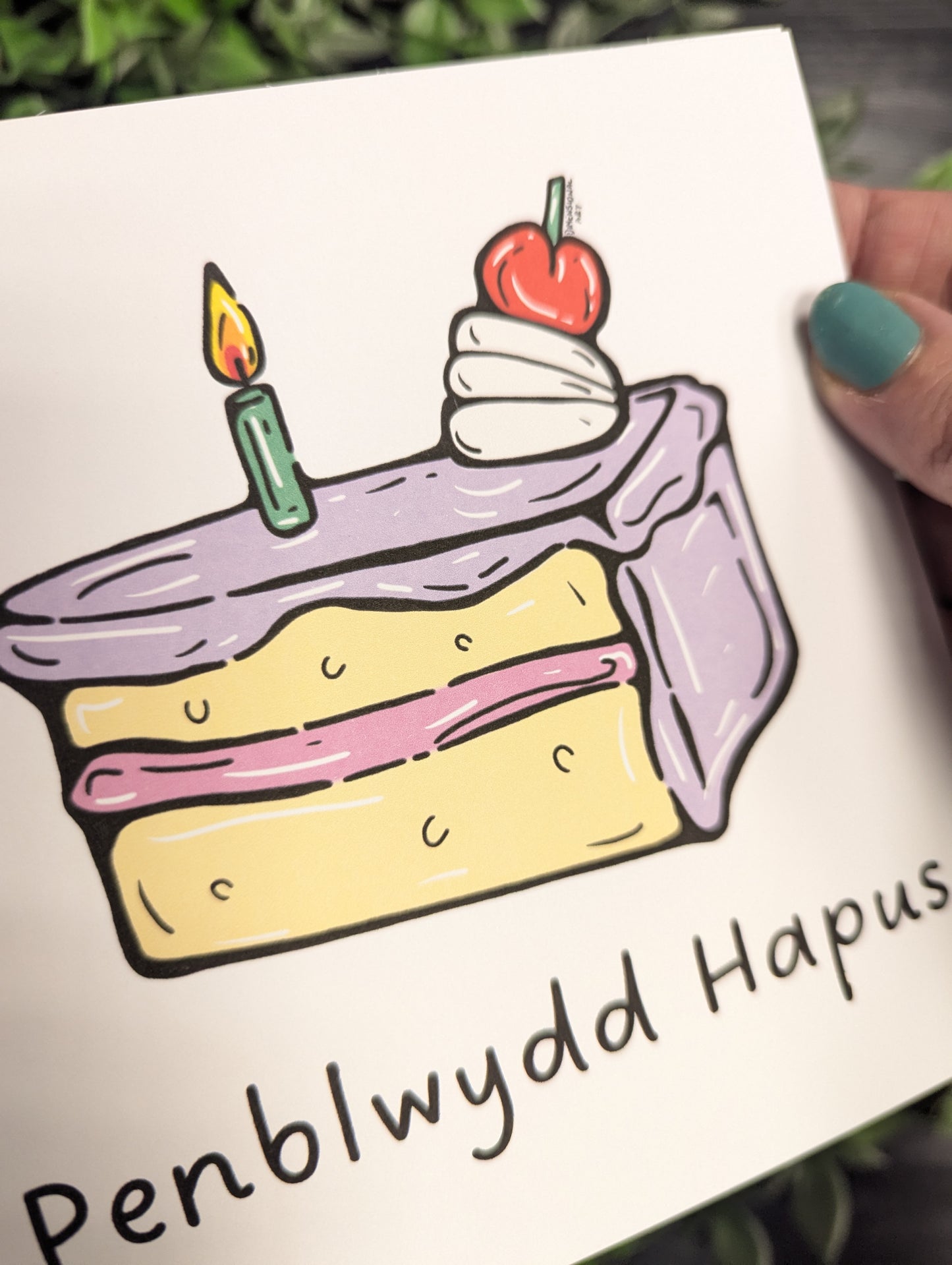 Pop Art Cake Penblwydd Hapus (Birthday Card) Welsh Card