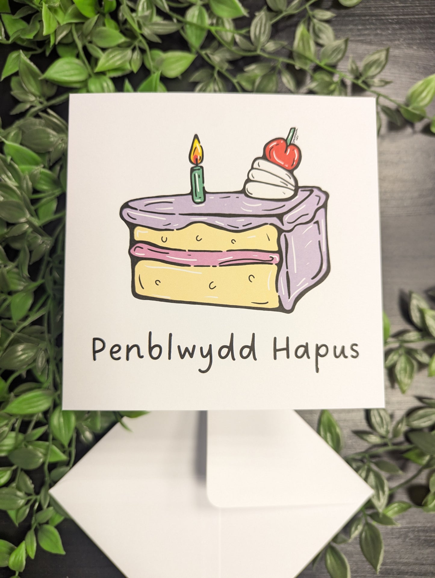 Pop Art Cake Penblwydd Hapus (Birthday Card) Welsh Card