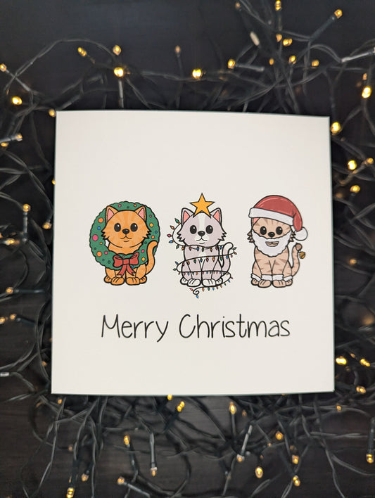 Cat Merry Christmas Card