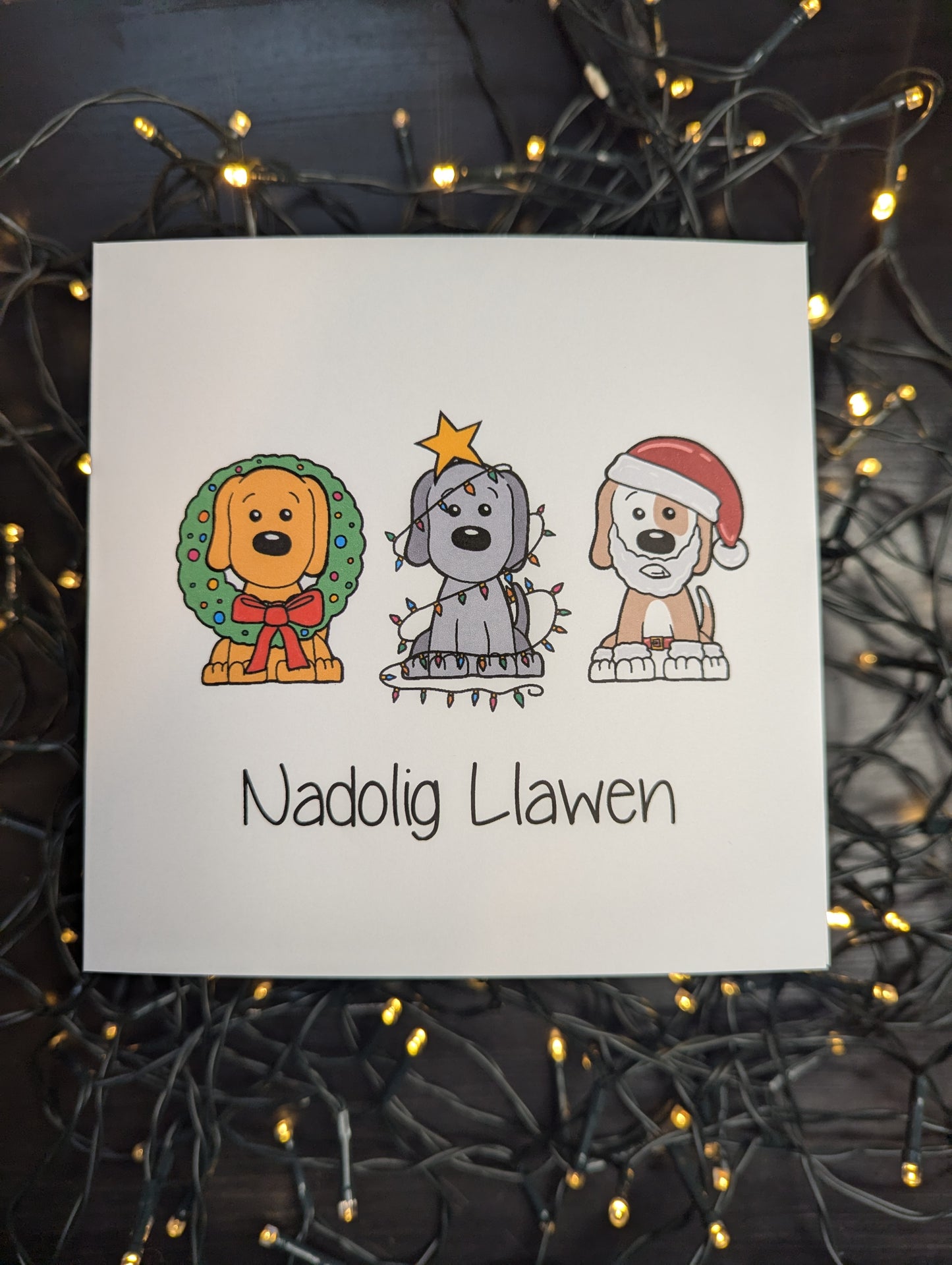 Dog Nadolig Llawen Christmas Card