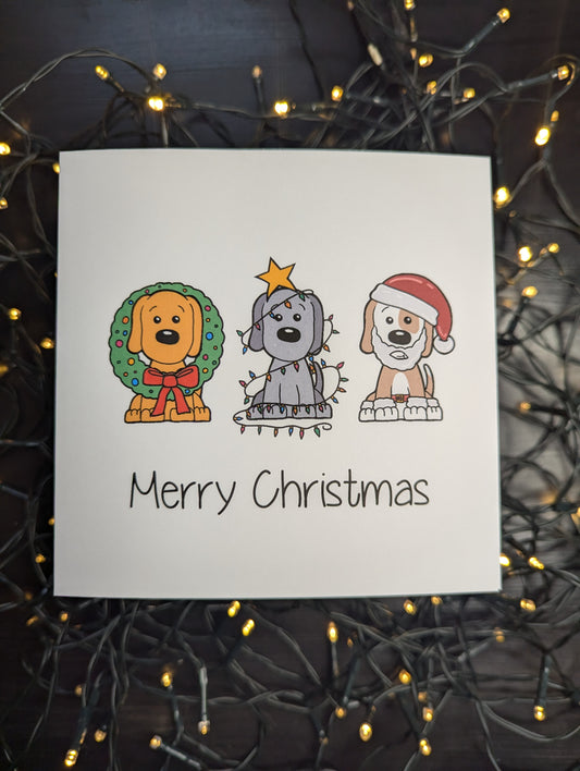 Dog Merry Christmas Card