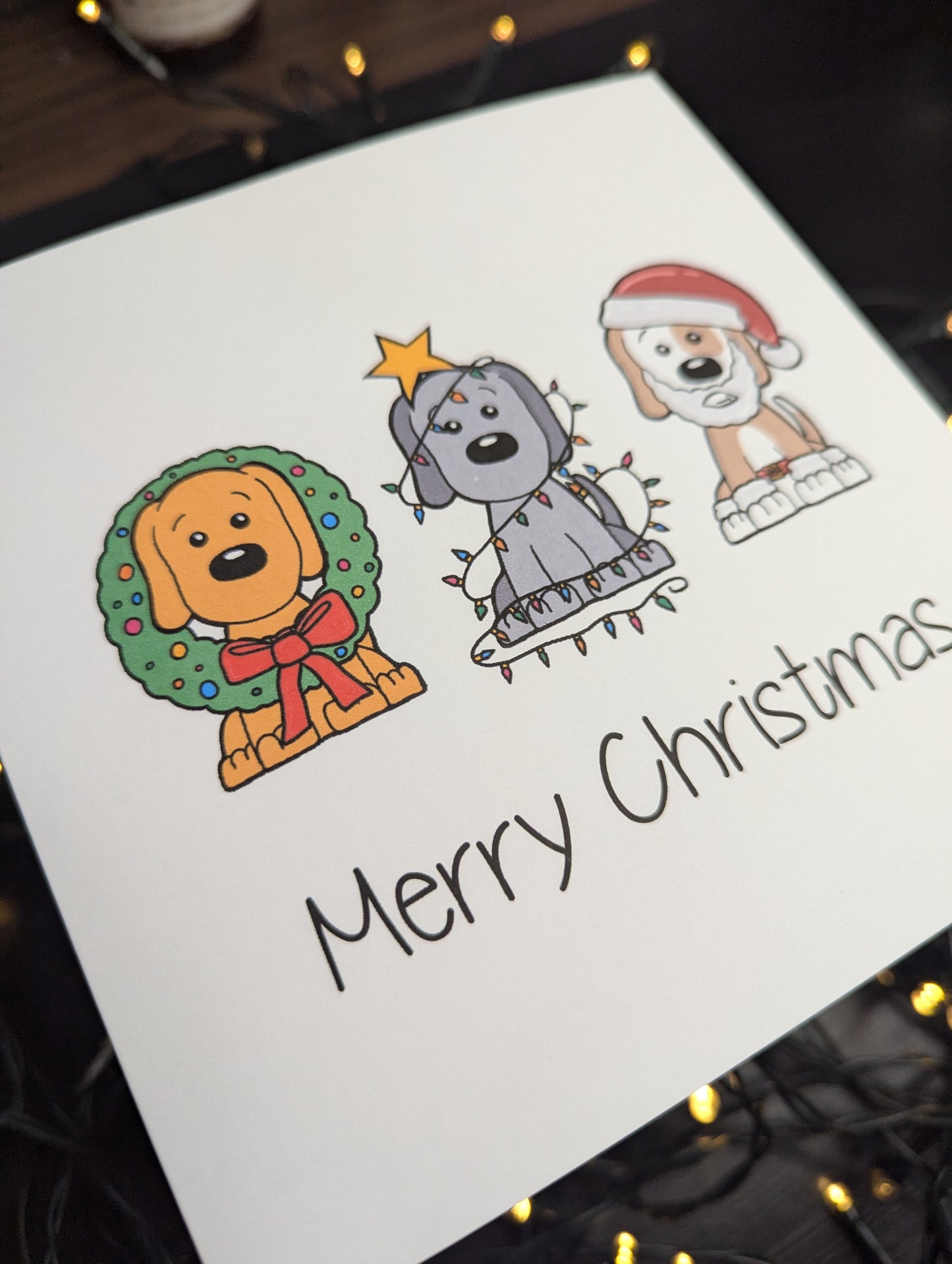 Dog Merry Christmas Card