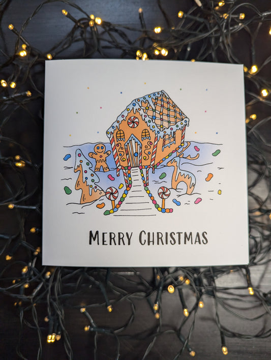 Gingerbread House Merry Christmas Card