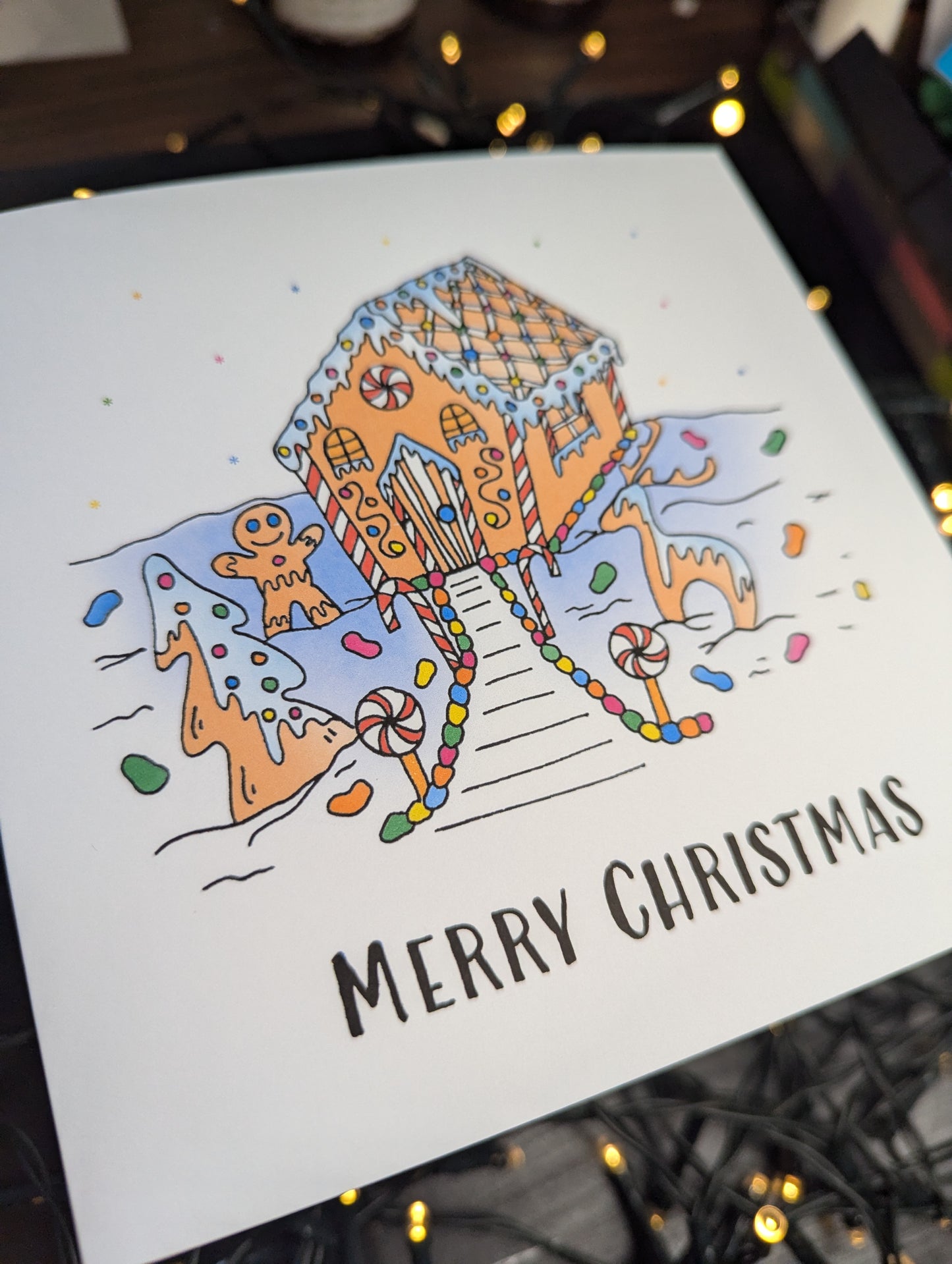 Gingerbread House Merry Christmas Card