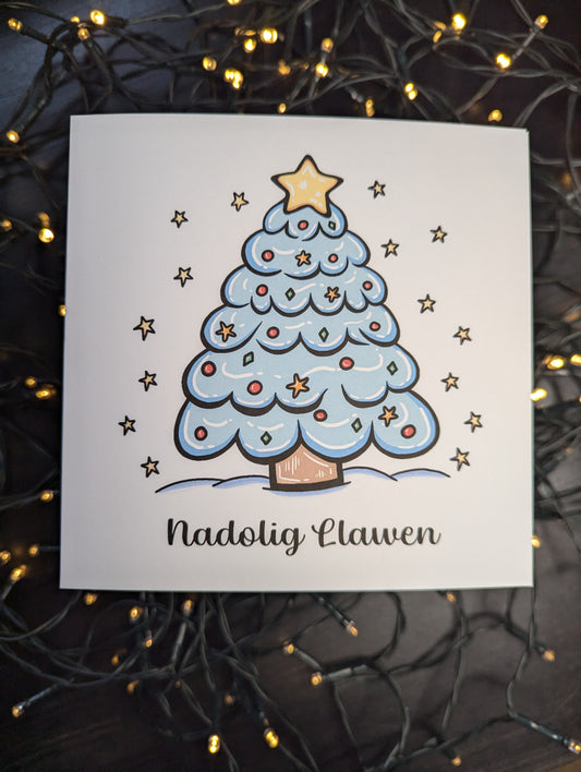 Christmas tree Nadolig Llawen Christmas Card