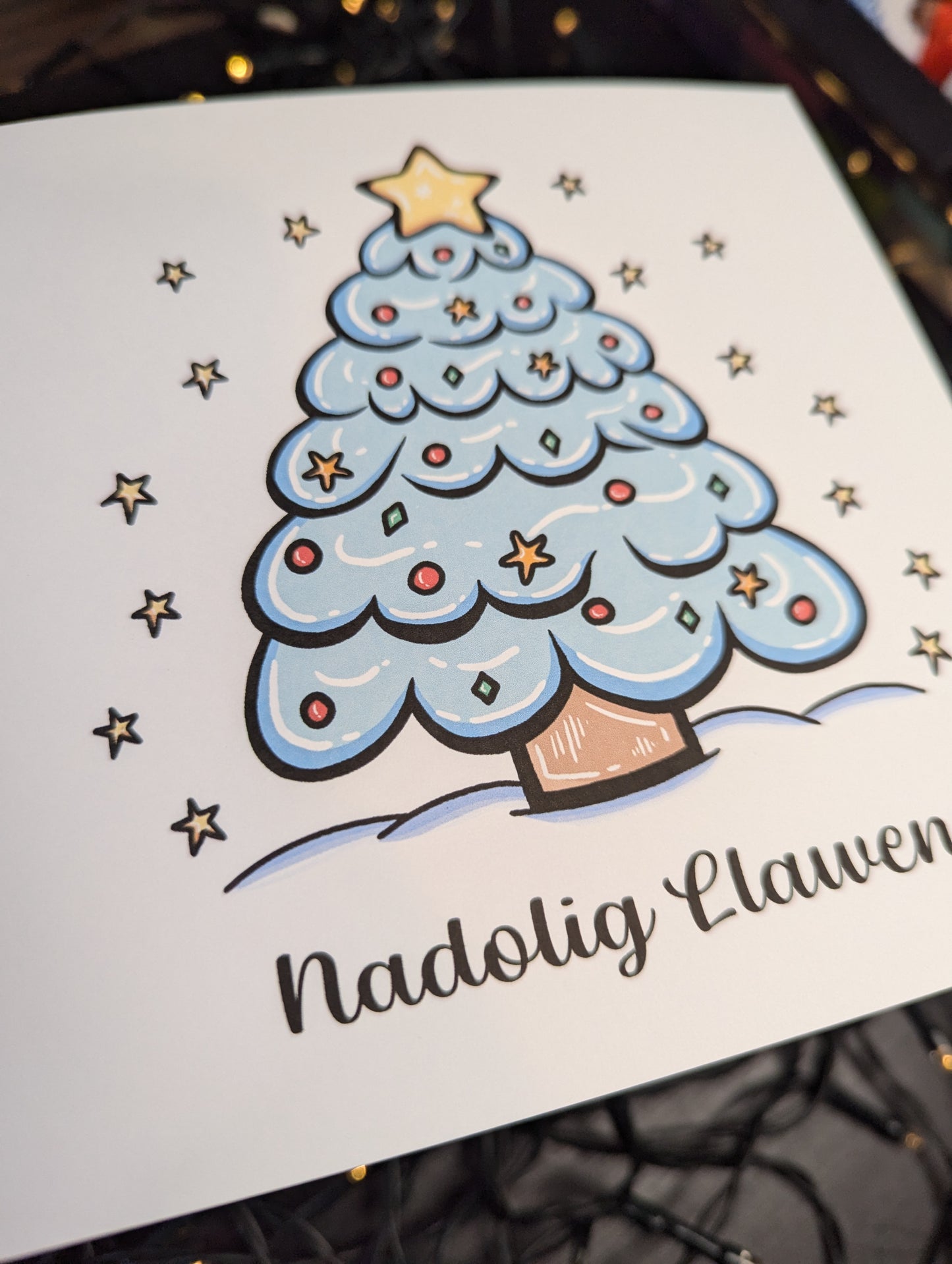 Christmas tree Nadolig Llawen Christmas Card