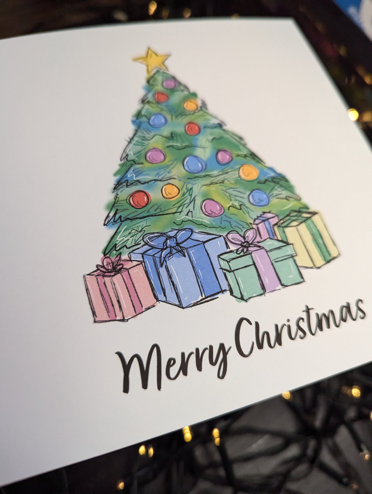 Christmas tree Merry Christmas Card