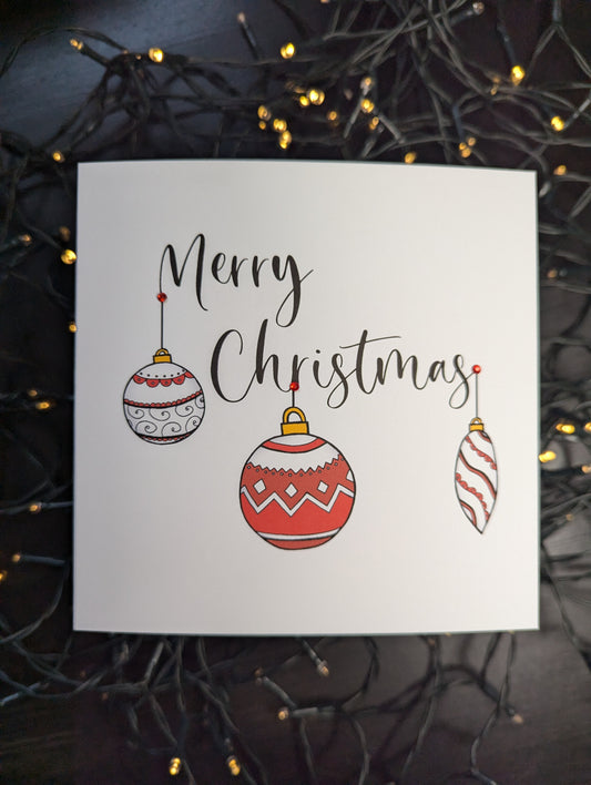 Bauble Red Merry Christmas Card