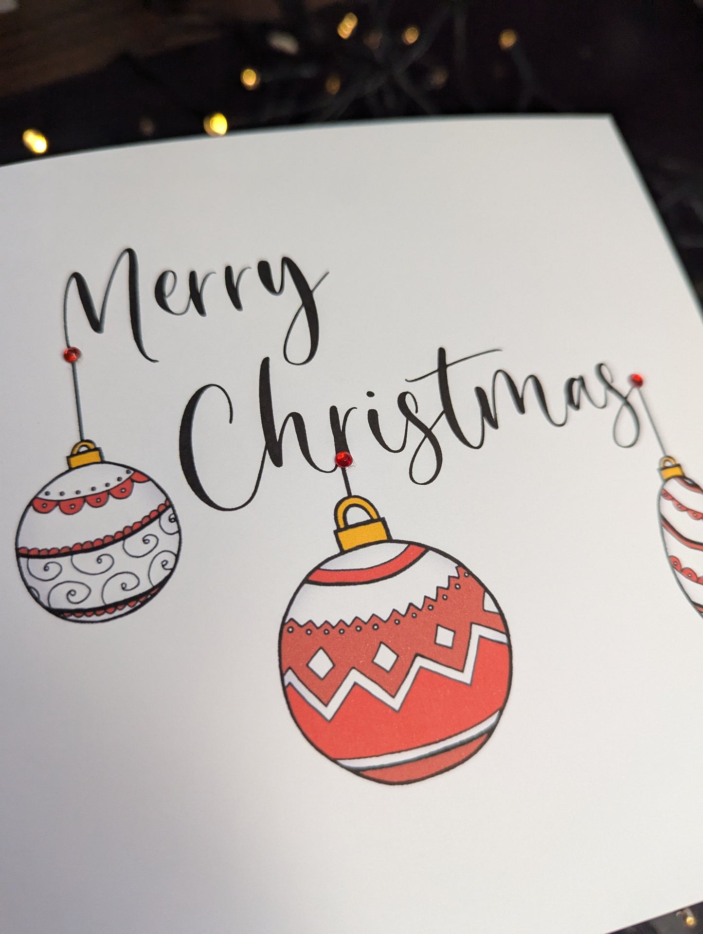 Bauble Red Merry Christmas Card