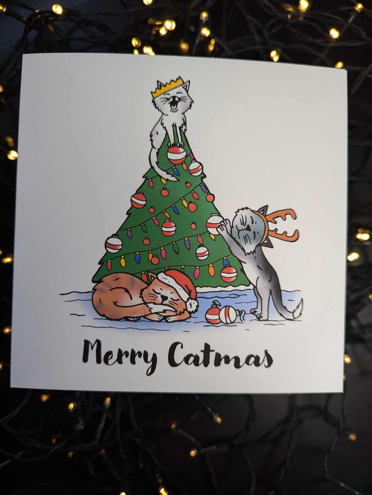 Merry Catmas Christmas Card (cat card)