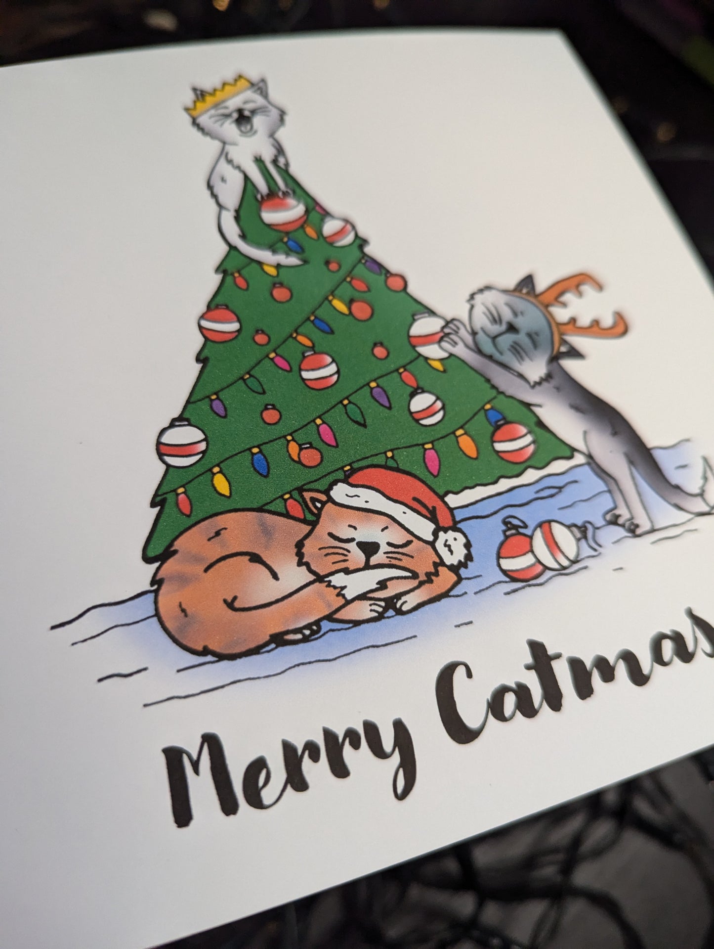 Merry Catmas Christmas Card (cat card)