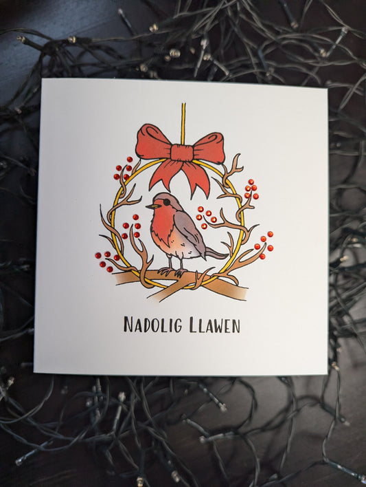 Robin Red - Nadolig Llawen Card
