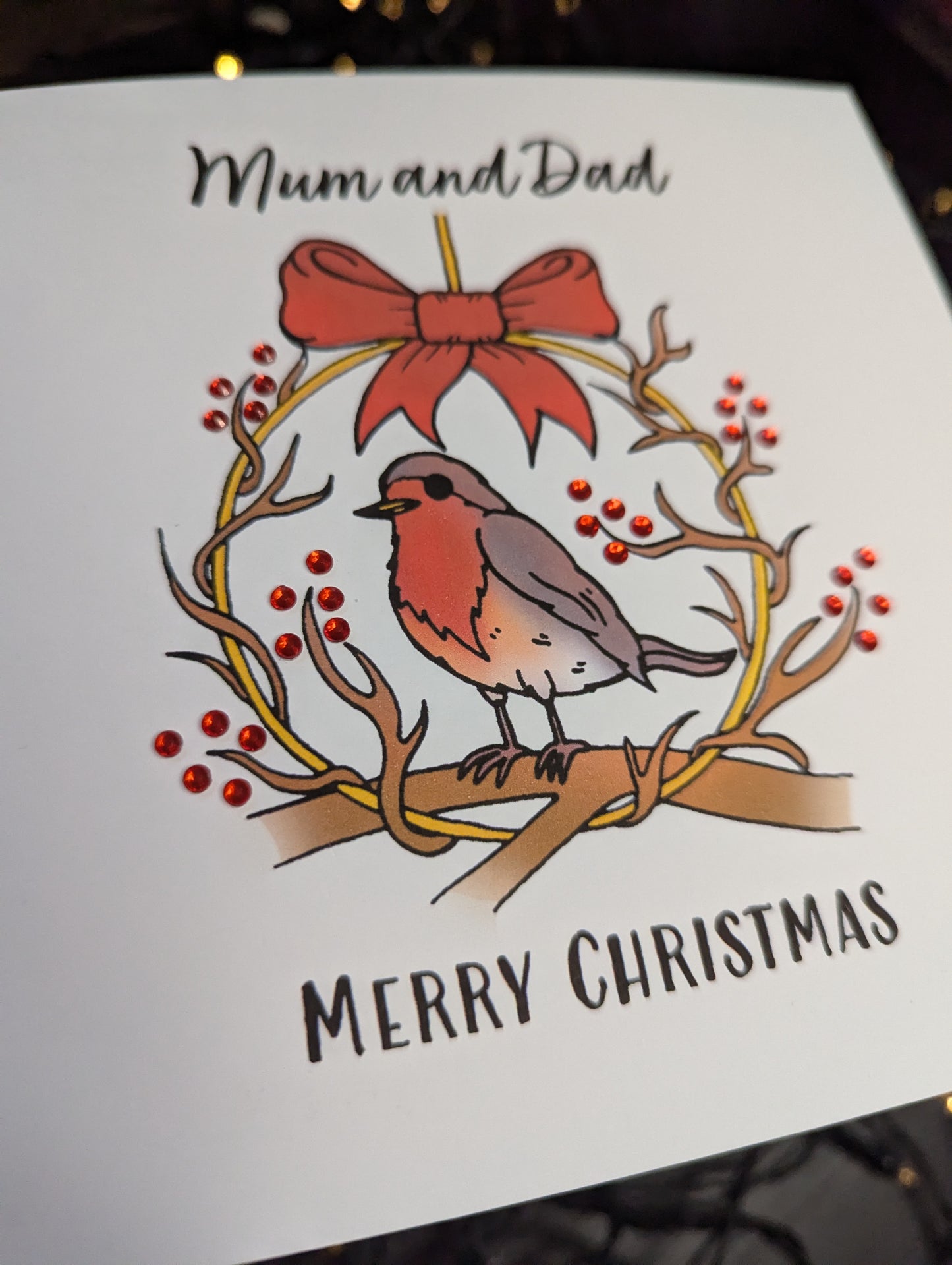 Personalised - Robin Red Christmas Card (Welsh or English)