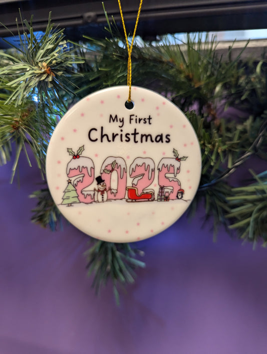 My First Christmas 2025 - PINK  - Christmas decorations